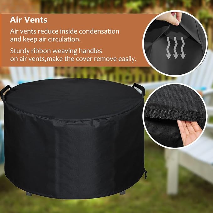SheeChung Fire Pit Cover Round for Solo Stove Yukon 27"-29", Waterproof - Image 7