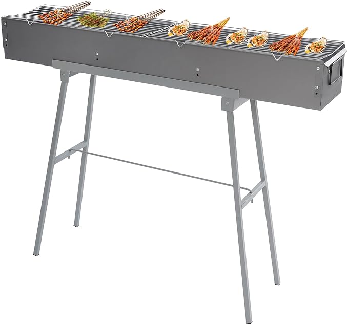 Portable Charcoal Grill Folding BBQ Grill Large Barbecue Tool Kits by Flhonudi