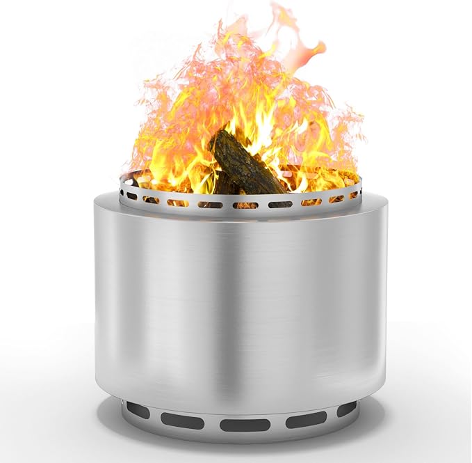 ALAULM Smokeless Fire Pit, 19 Inch Portable Fire Pit by ALAULM