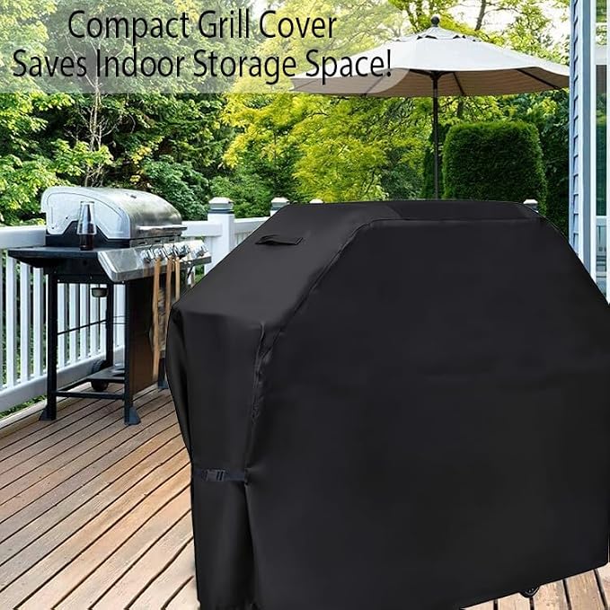 Grill Cover 58 inch BBQ Grill Cover Reinforced Corners & Windproof Clips - Image 8