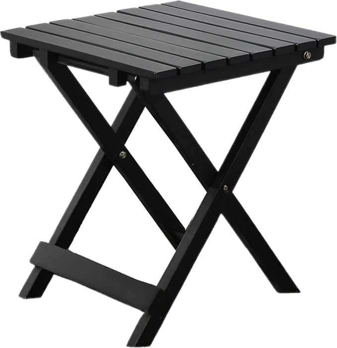 Small Side Table Square Folding, Patio Foldable Wooden End Tables by BestforYou