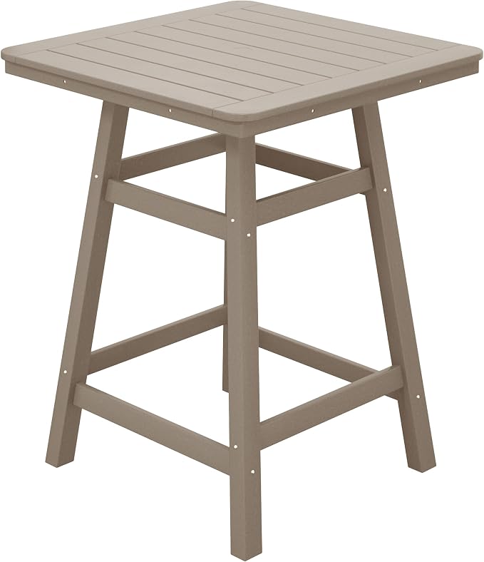 Costaelm Outdoor Bar Table, Patio Bistro Dining Pub Table by Costaelm