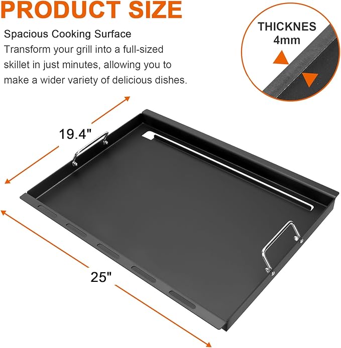 Full Size Griddle Insert for Weber Genesis 300 Series E-310 S-310 E-320 S-320 - Image 2