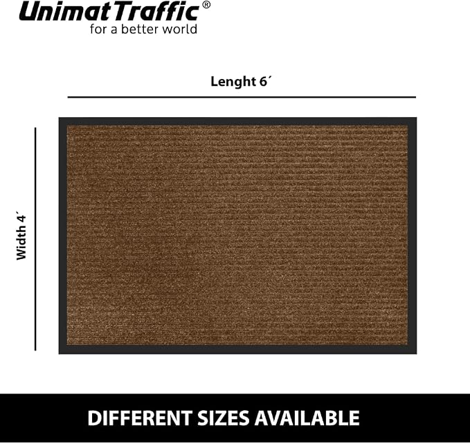 UNIMAT Tra c Guard Door Mat, 4´x 6´, Heavy Duty Waterproof Doormat, Stain and - Image 3