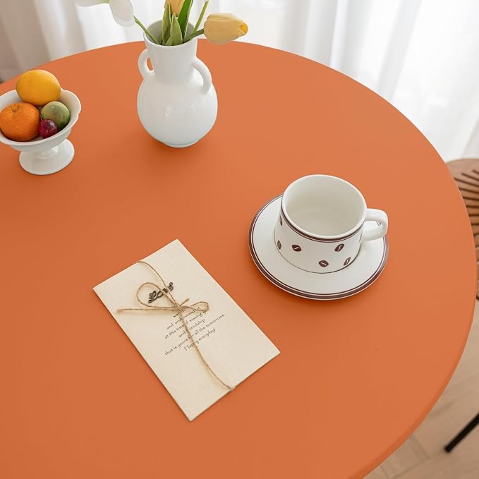 Fall Round Fitted PU Tablecloth - Image 5