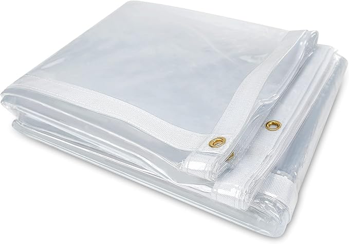 7 x 20FT Outdoor Clear Tarp Curtain Waterproof Wind-Proof 24 Mil Transparent by Likeem