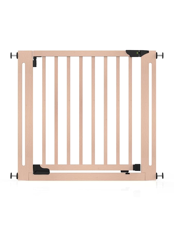 SizeWise™ Wood Pressure Mounted Safety Gate 34.25"-38.18" | Extra-Wide Passage by BabyDelight