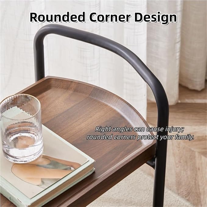 Rolling Cart with Table Top, Double Layer Bar Cart, Small Tea Cart with Wheels - Image 5