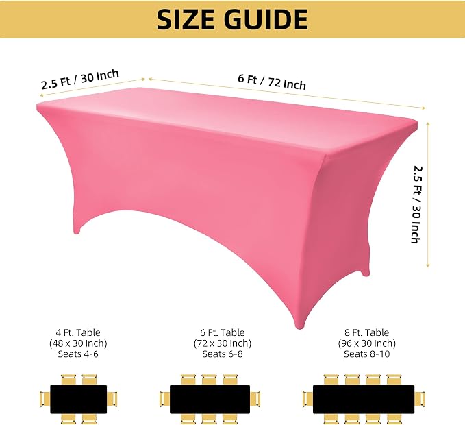 6-Pack 6ft Spandex Table Covers - Image 4