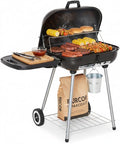 Portable Charcoal Grill with Wheels, 21-Inch BBQ Kettle Grill with Foldable by Unknown
