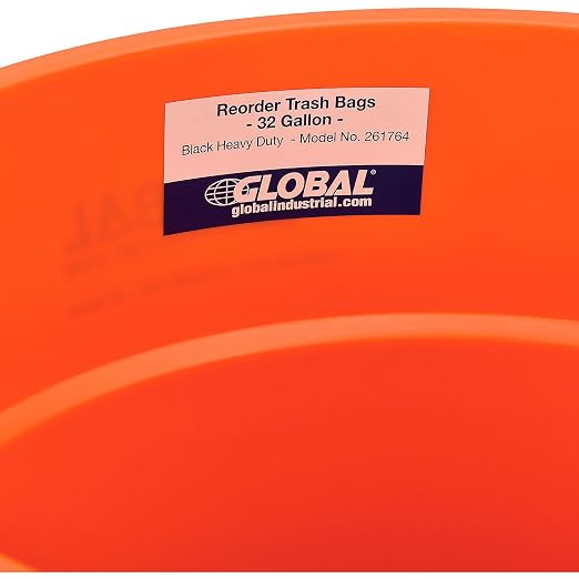 Global Industrial Commercial Round Trash Can, 32 Gallon Capacity, Plastic - Image 7
