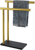 JQK Hand Towel Holder Stand Brushed Gold, Modern Tree Rack Free Standing by Homeimprovement