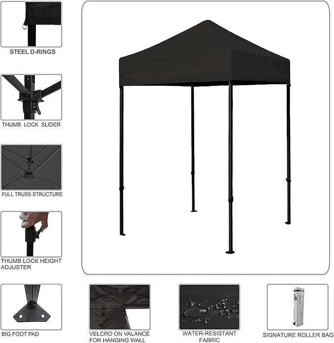 Eurmax USA 5'x5' Pop Up Canopy Tent Commercial Instant Canopies - Image 2