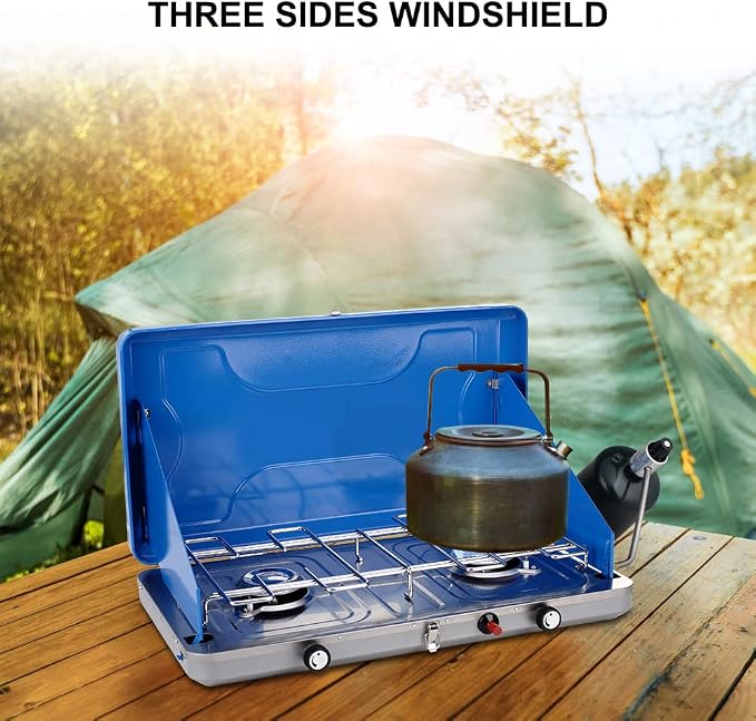 Camplux Propane Camping Stove 20, 000 BTU, Camping Stoves 2 Burners - Image 4