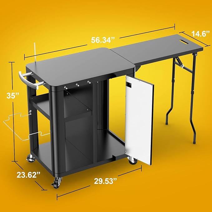 Outdoor Grill Table Cart 57"x24"x35", Outdoor Kitchen Island - Image 4