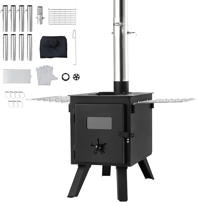 VEVOR Camping Wood Stove Alloy Steel Camping Tent Stove, Portable Wood Burning - Image 9