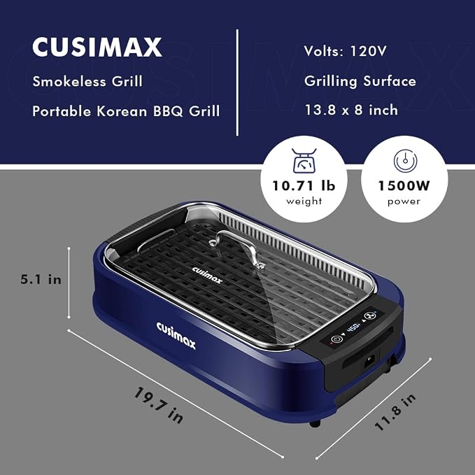Indoor Grill CUSIMAX Electric Smokeless Grill Portable Korean BBQ - Image 6