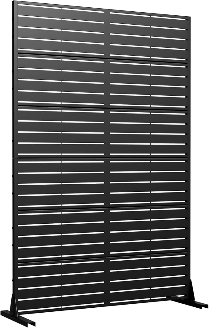 Casaphoria Metal Privacy Screen Outdoor, Louvered Black - Image 3