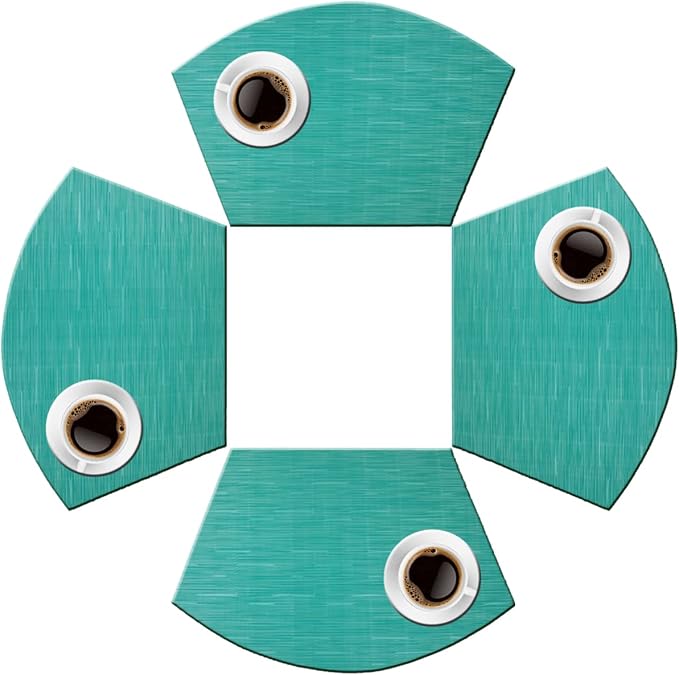 PIGCHCY Wedge Shaped Placemats for Dining Table Cross-Weave Washable Vinyl - Image 4