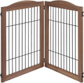 unipaws 44" Wide Dog Gate and Extension Kit, Free Standing Pet Gate, Wooden Dog by unipaws