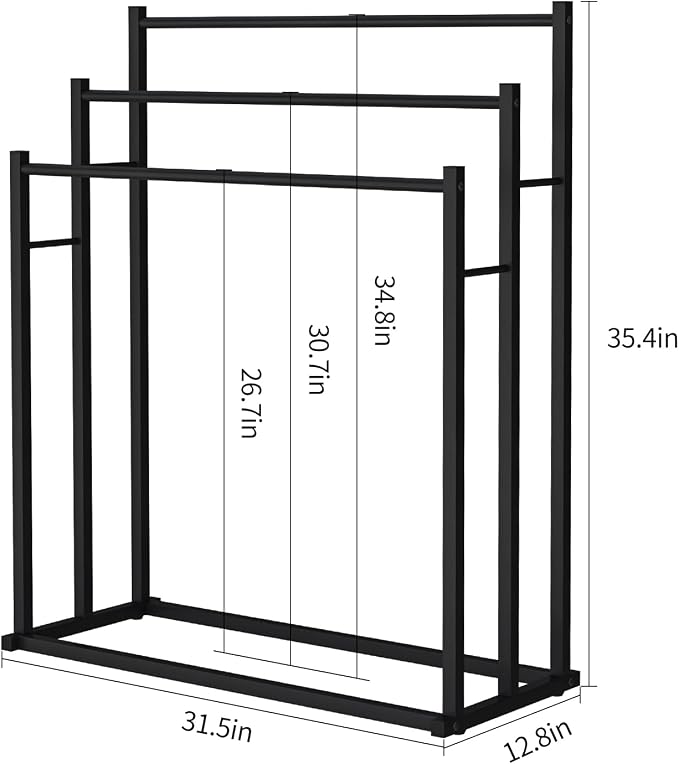 Honiter Towel Racks for Bathroom, 3 Tier Free Standing Towel Rack, Blanket - Image 5