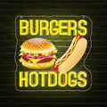 Hot Dogs Burgers Neon Signs for Wall Decor, Hot Dogs Led Neon Sign Party by Unknown