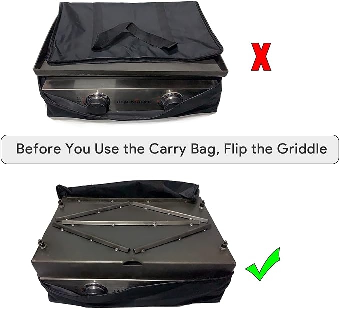 22 Inch Griddle Cover Kit, Heavy Duty 600D Waterproof Polyester Carry Bag - Image 4