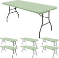 6 Pack Stretch Fabric Table Top Cap Cover, fits 6' Tables, Spandex Table Covers by REWOMC