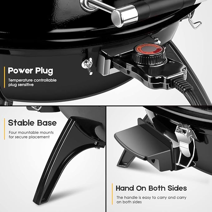 Electric BBQ Grill Techwood 15-Serving Outdoor Electric Grill - Image 4