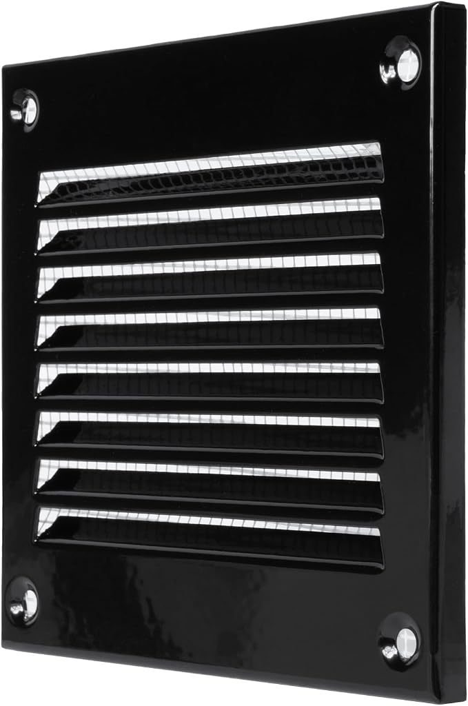Repa Market 5-Pack 4x4 Inch Air Vent Cover/Black Galvanized Steel Louvered - Image 8