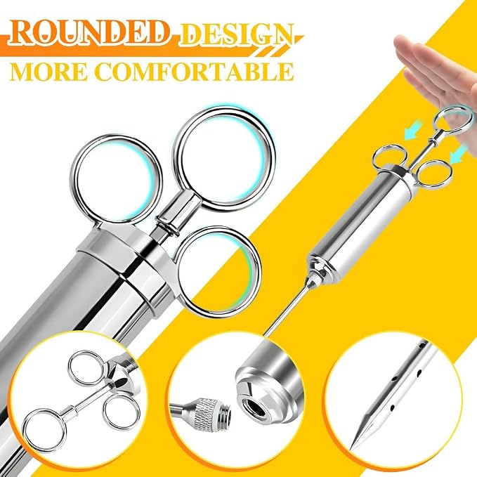 304-Stainless Steel Meat Injector Syringe Kit - Image 5