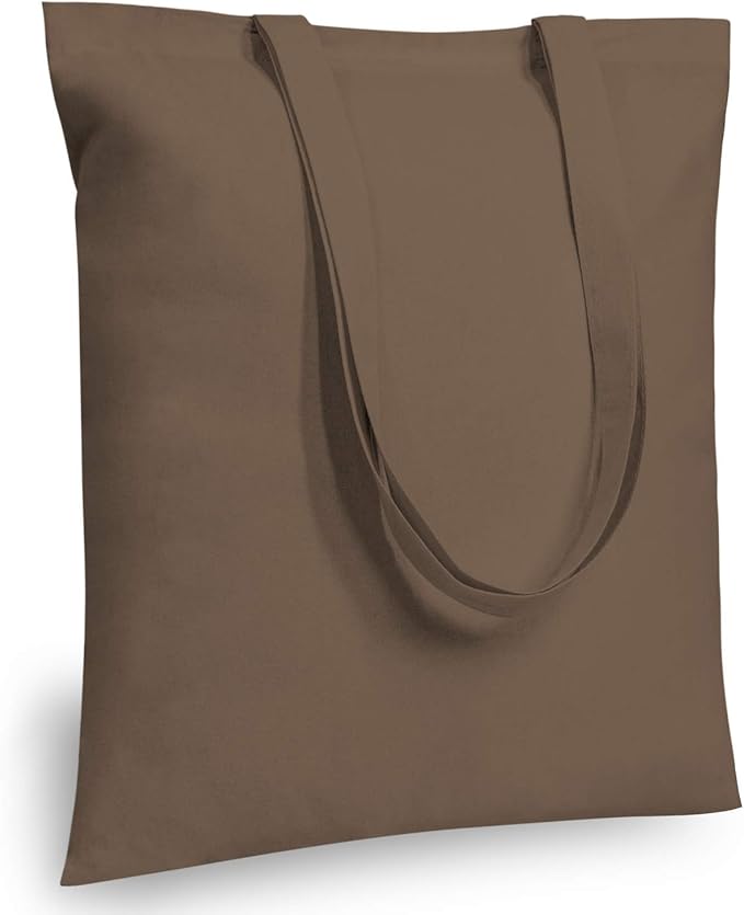 TOPDesign 24-Pack Economical 16"x15" Brown Cotton Tote Bag, Lightweight Medium by TOPDesign
