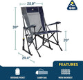 Folding Rocking Camping Chair, 250 lb Capacity, Hunter Green