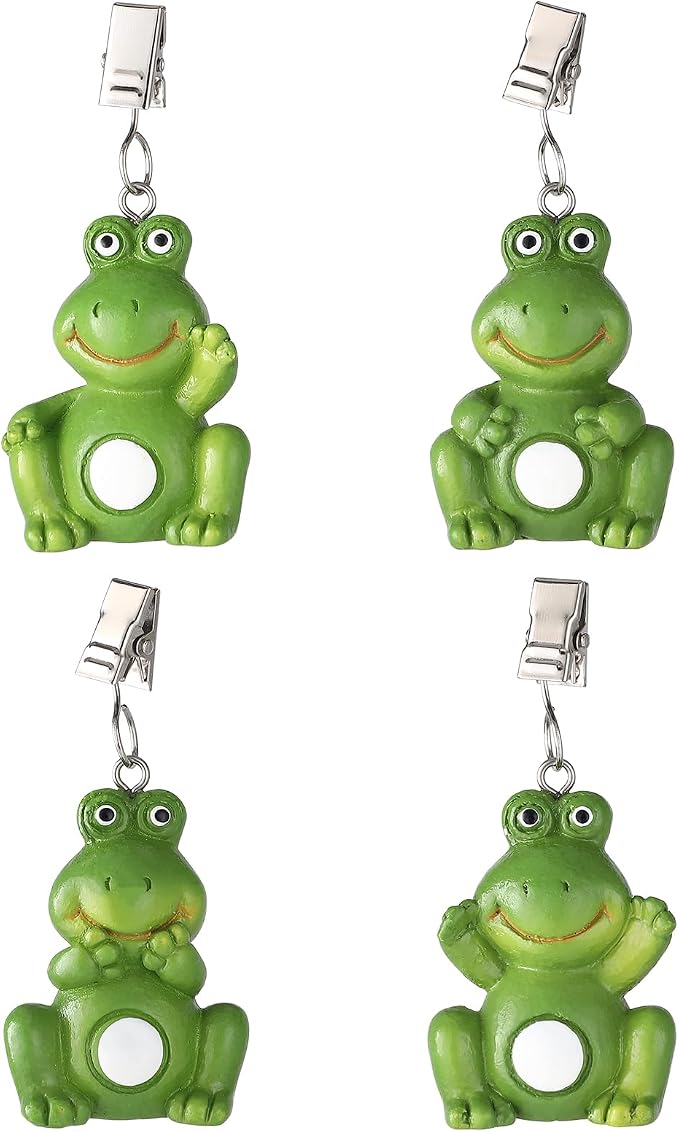 TwoFish Home Set of 4 Frog Resin Tablecloth Weights Clips Handicraft Frog - Image 3