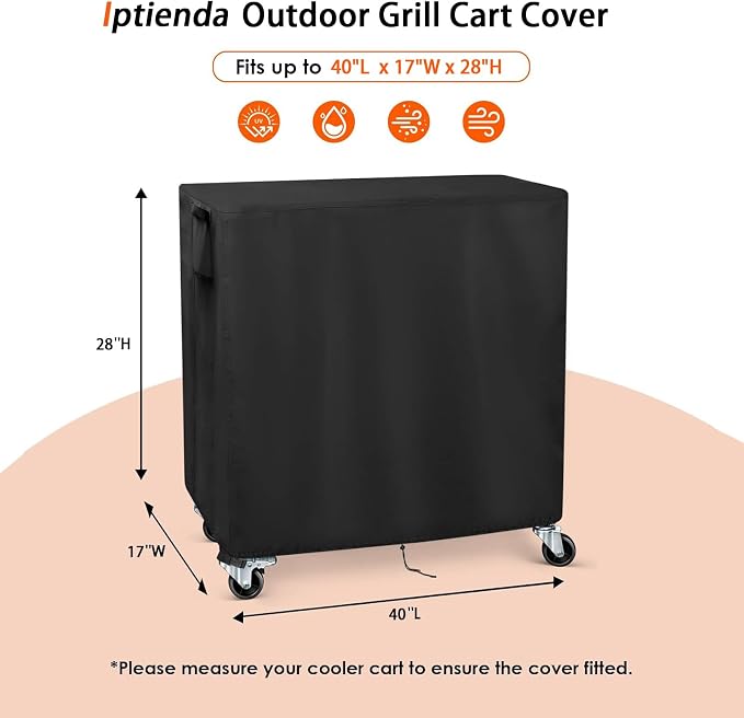 Outdoor Table Cover for Grill Table, 40 inch Grill Table Cart Cover Waterproof - Image 2