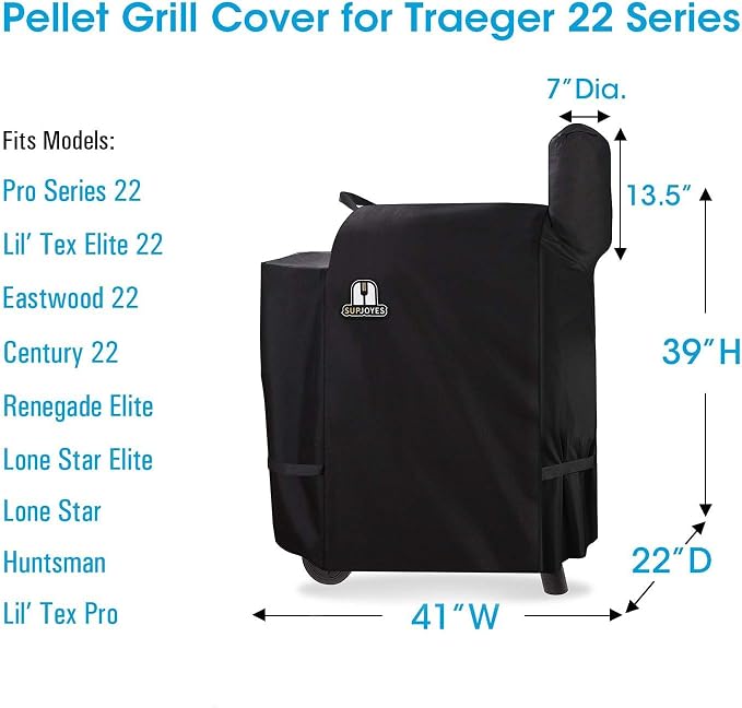 SUPJOYES Grill Cover for Traeger Pro 22 Series Wood Pellet Grill, Heavy Duty - Image 2