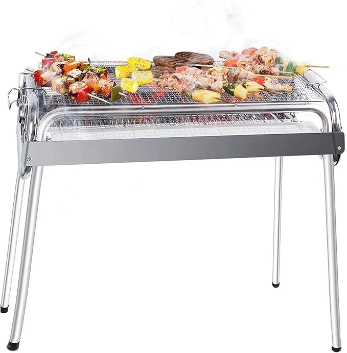 Charcoal Grill, Barbecue Charcoal Grill, Outdoor Stainless Steel Smoker BBQ by AGM