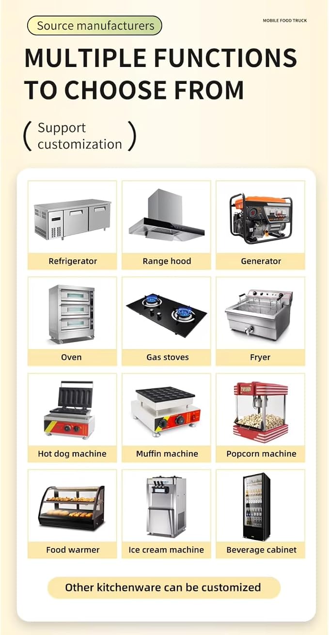 BBQ Food Trucks Pizza Food Trailers Shop Cart Truck Food Trailer - Image 7