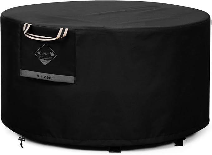 QH.HOME Fire Pit Cover Round Super Waterproof, 40inch Outdoor Round Firepit by QHHOME