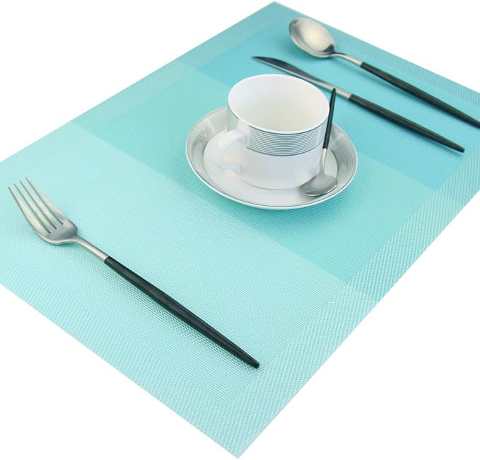 PIGCHCY Placemats Non-Slip Plastic Easy to Clean Woven Vinyl Placemats - Image 3