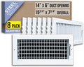Fits 14x6 Duct Opening Steel Adjustable Air Supply Grille by Handua | Register by Handua