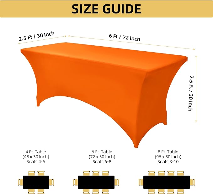 10-Pack 6ft Spandex Table Covers - Image 4