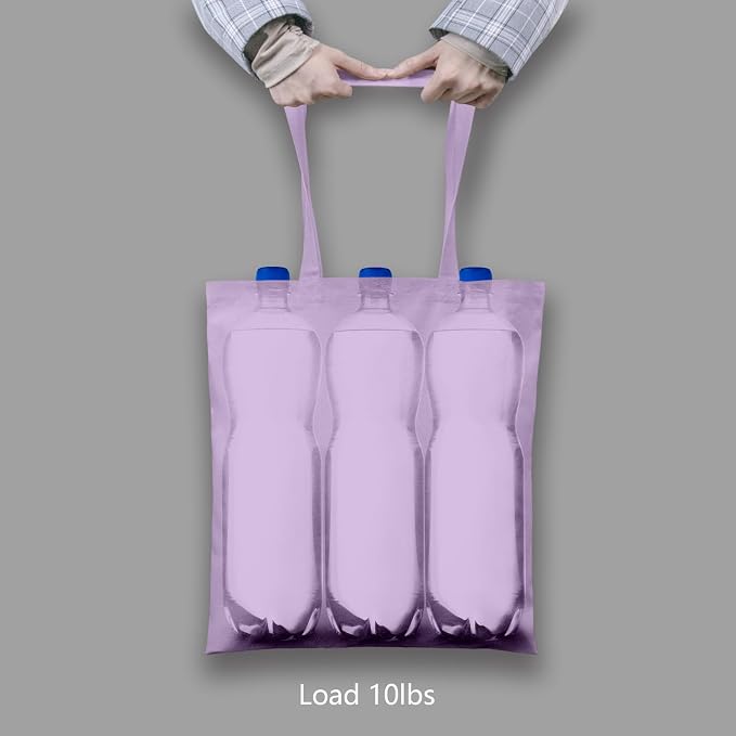 TOPDesign 6-Pack Economical 16"x15" Lavender Cotton Tote Bags, Lightweight - Image 6
