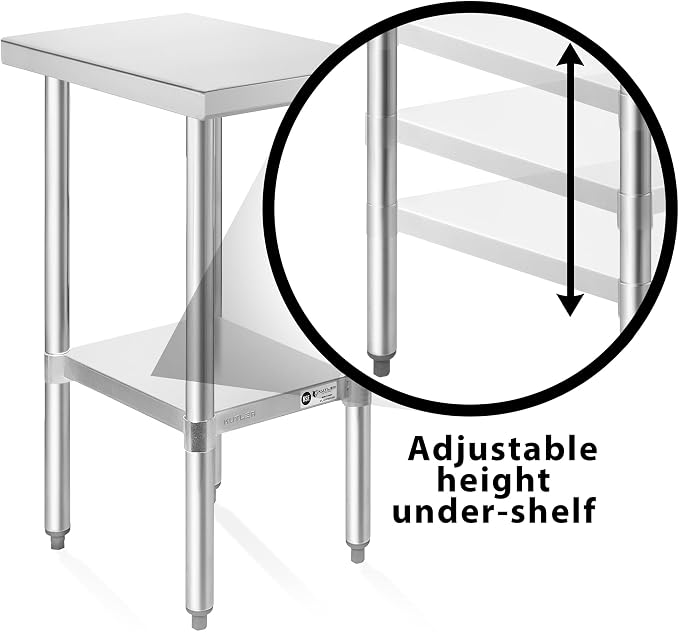 KUTLER Stainless Steel Table 24 x 12 Inches, NSF Heavy Duty Commercial Kitchen - Image 4
