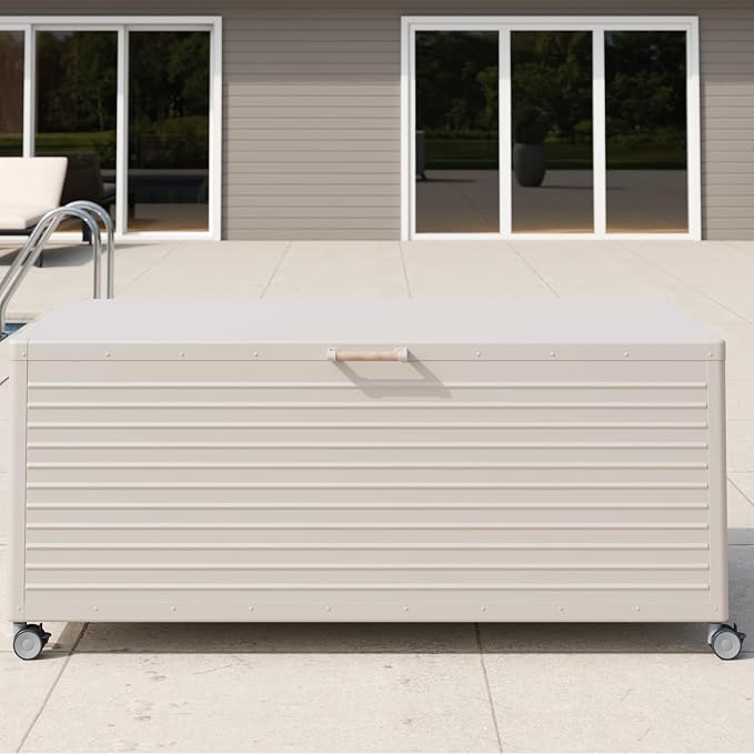 MIRADOR 281 Gallon Outdoor Storage Box Waterproof, Metal Deck Box - Image 6