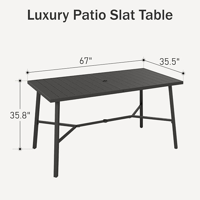 PHI VILLA Outdoor Bar Table, Patio Counter Height Pub Dining Table - Image 2