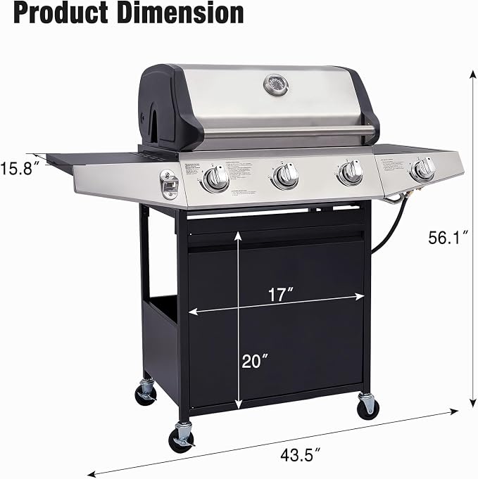 Unovivy 3-Burner Propane Gas Grill - Image 7