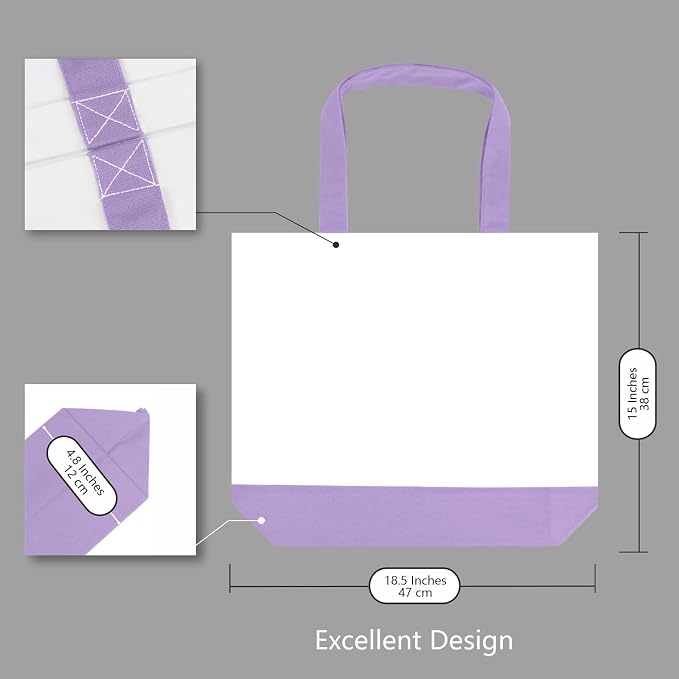 TOPDesign 1-Pack Super Strong Large 12oz Cotton Canvas Tote Bag, Reusable - Image 3