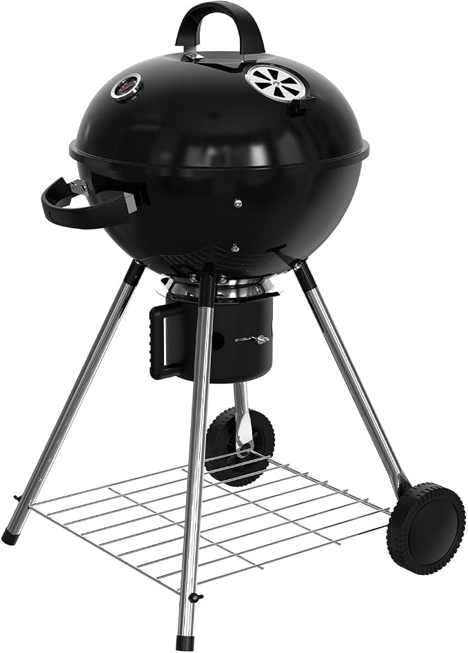 18.5-Inch Portable Charcoal Grill, Heavy Duty Kettle BBQ Smoker by Unknown