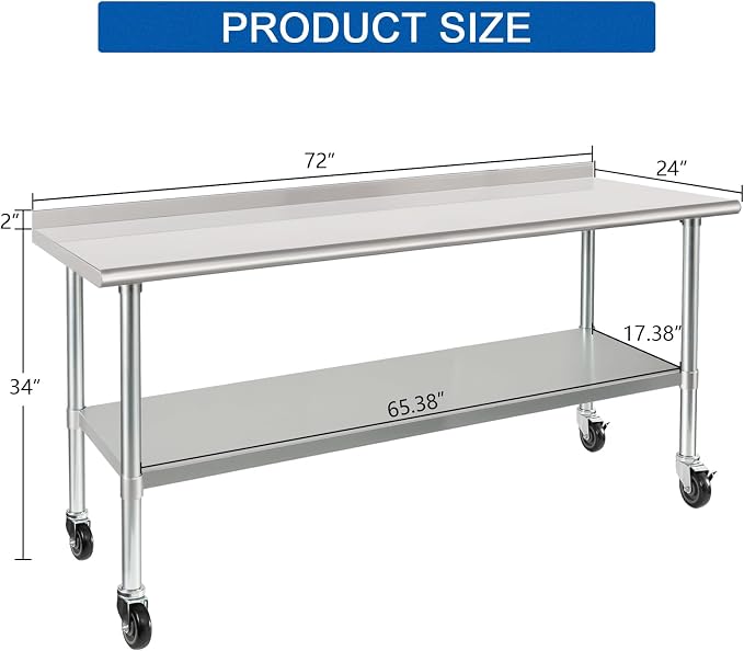 HARDURA Stainless Steel Table 24 x 72 Inches - Image 2